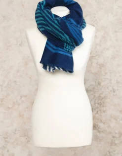 Online Echarpe douce bleu blanc Accessoires