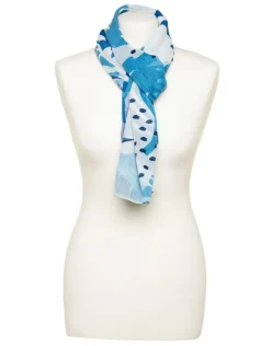 Sale Foulard bleu feuillages Foulards|Accessoires