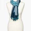 Outlet Foulard bleu imprimé Foulards|Accessoires