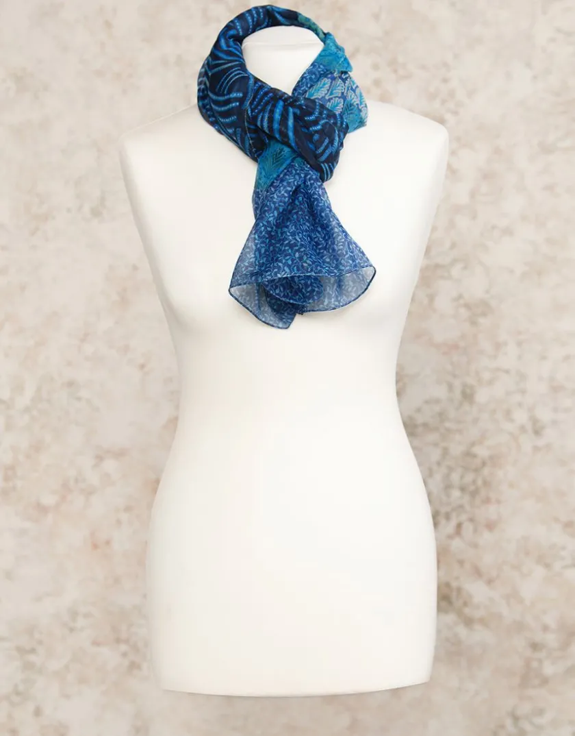 Fashion Foulard bleu imprimé Foulards|Accessoires