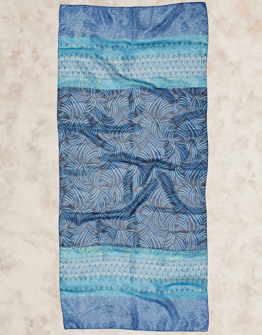 Fashion Foulard bleu imprimé Foulards|Accessoires