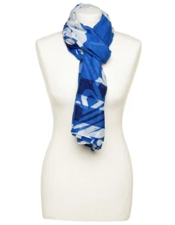 New Foulard bleu imprimé Foulards|Accessoires