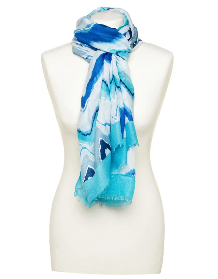 Sale Foulard bleu imprimé Foulards|Accessoires