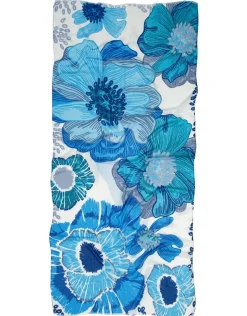 Fashion Foulard bleu motif fleuri Foulards|Accessoires