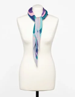 Sale Foulard carré plissé bleu Accessoires|Foulards