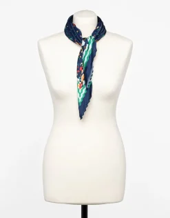 Outlet Foulard carré plissé bleu Foulards|Accessoires