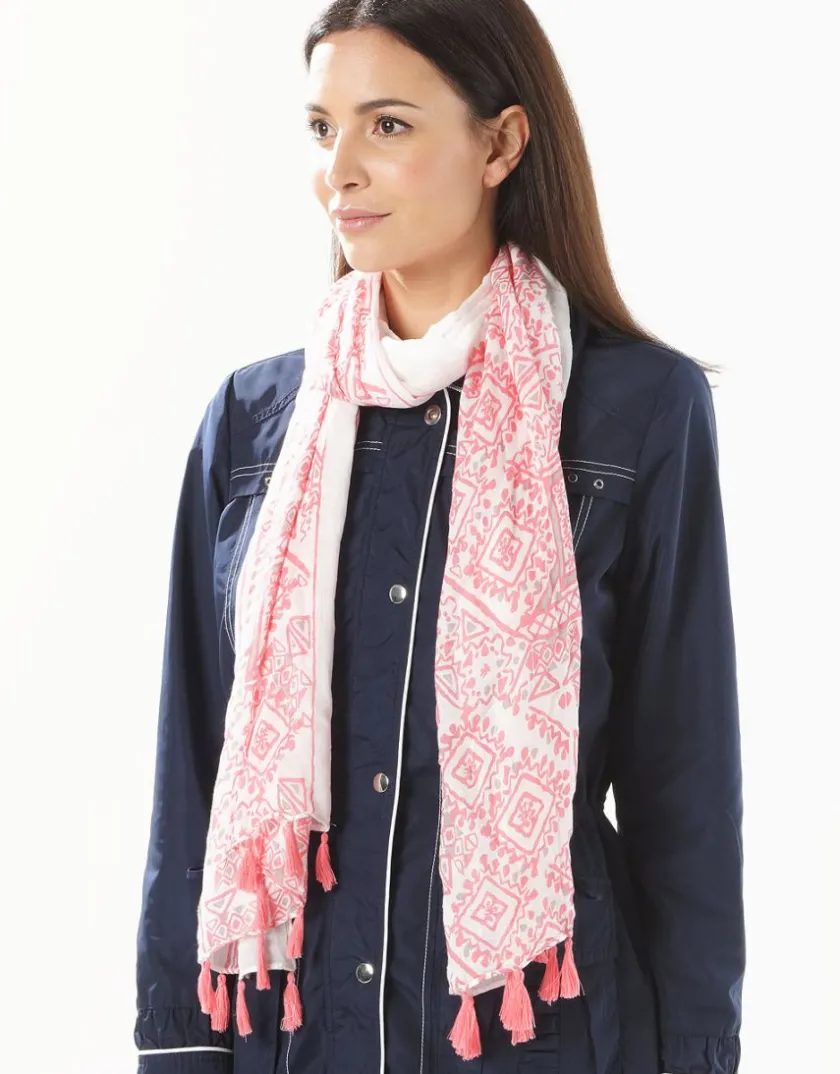 Hot Foulard écru et rose Foulards|Accessoires