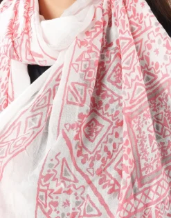 Hot Foulard écru et rose Foulards|Accessoires