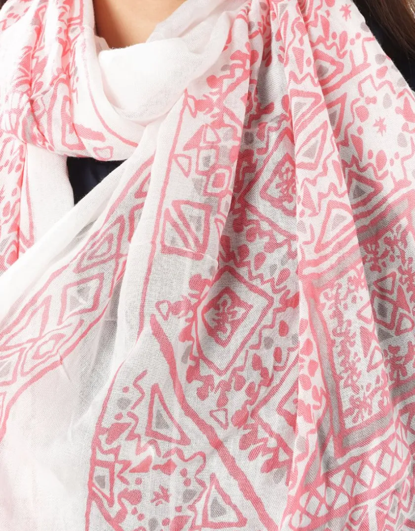 Hot Foulard écru et rose Foulards|Accessoires