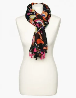 Online Foulard noir imprimé Foulards|Accessoires