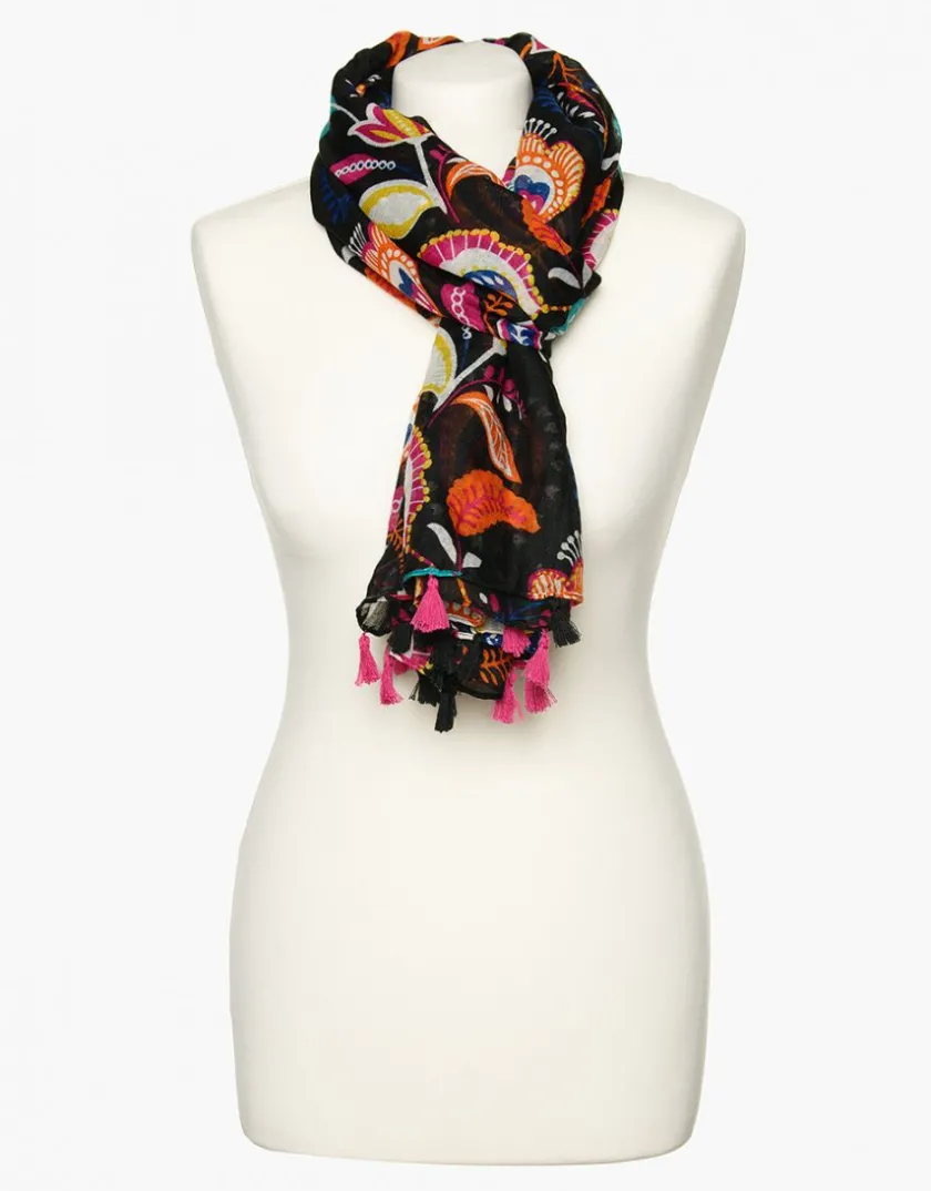 Online Foulard noir imprimé Foulards|Accessoires