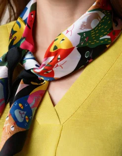 Clearance Foulard noir motif chat Foulards|Accessoires