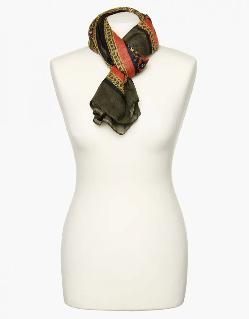 New Foulard ocre imprimé Foulards|Accessoires