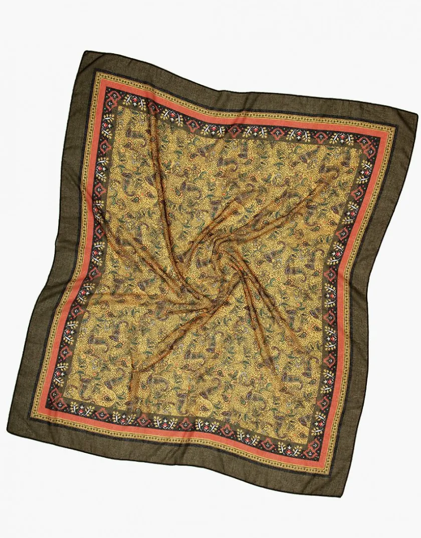 New Foulard ocre imprimé Foulards|Accessoires