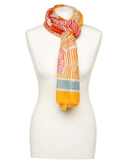Fashion Foulard orange à motifs Foulards|Accessoires