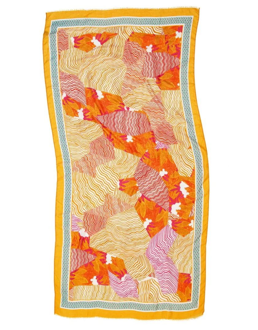 Fashion Foulard orange à motifs Foulards|Accessoires