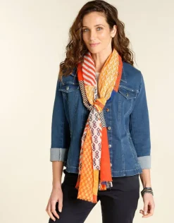 Online Foulard orange imprimé Foulards|Accessoires