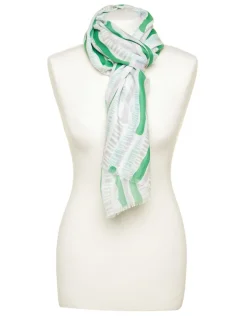 Outlet Foulard vert motifs Foulards|Accessoires