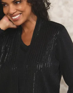 Hot Gilet 2 en 1 noir sequins Gilets|Maille