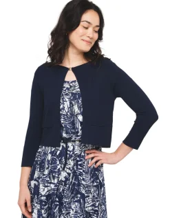 Fashion Gilet boléro bleu léger Gilets|Maille