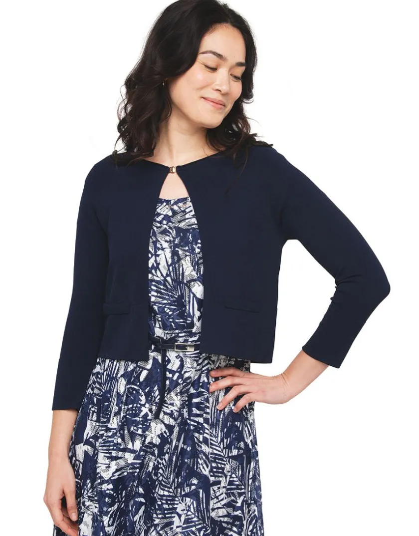 Fashion Gilet boléro bleu léger Gilets|Maille