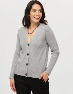 Online Gilet boutonné gris Gilets|Maille