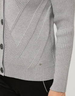 Online Gilet boutonné gris Gilets|Maille