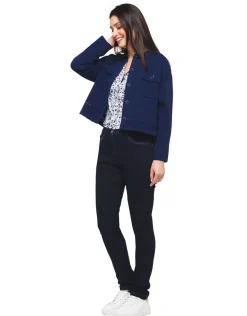 Hot Gilet col chemisier bleu Gilets|Maille