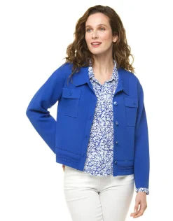 Outlet Gilet col chemisier bleu Gilets|Maille