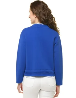 Outlet Gilet col chemisier bleu Gilets|Maille