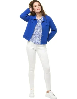 Outlet Gilet col chemisier bleu Gilets|Maille