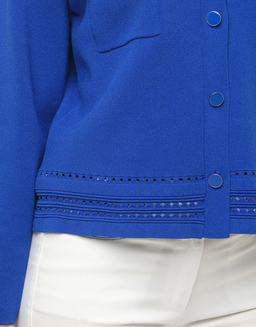 Outlet Gilet col chemisier bleu Gilets|Maille