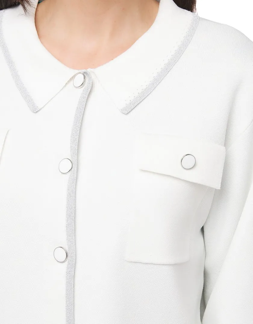 Hot Gilet col chemisier écru Gilets|Maille