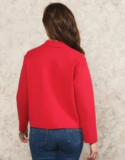 Clearance Gilet col chemisier rouge Gilets|Maille