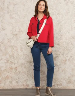 Clearance Gilet col chemisier rouge Gilets|Maille