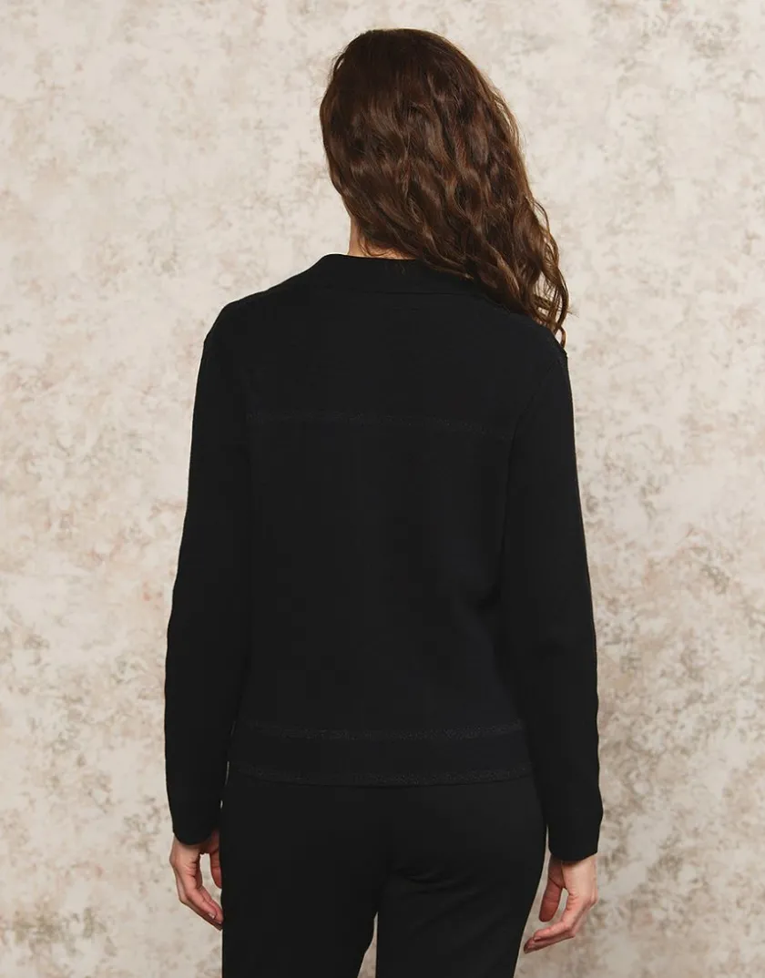 Fashion Gilet col montant noir Gilets|Maille