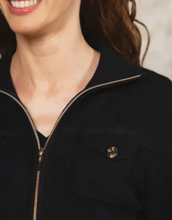 Fashion Gilet col montant noir Gilets|Maille