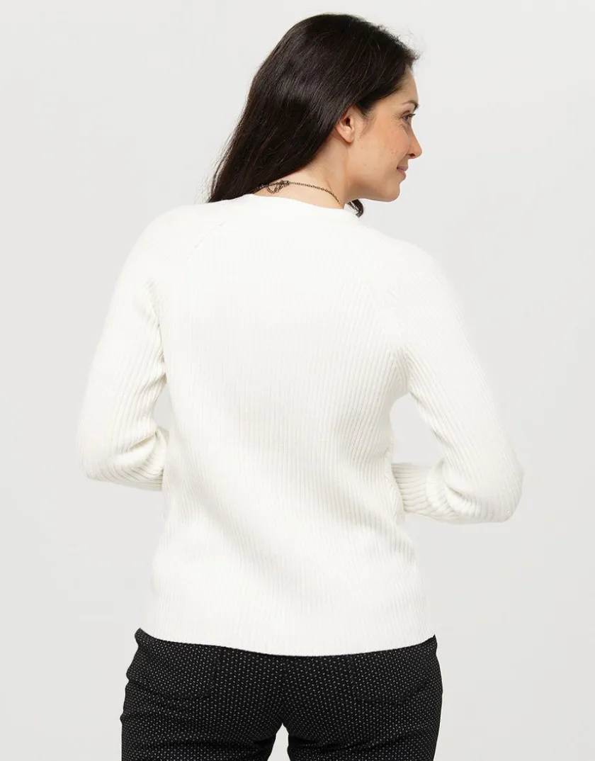 Discount Gilet écru graphique Gilets|Maille