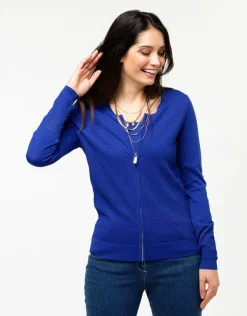 Clearance Gilet filet bleu roi Gilets|Maille