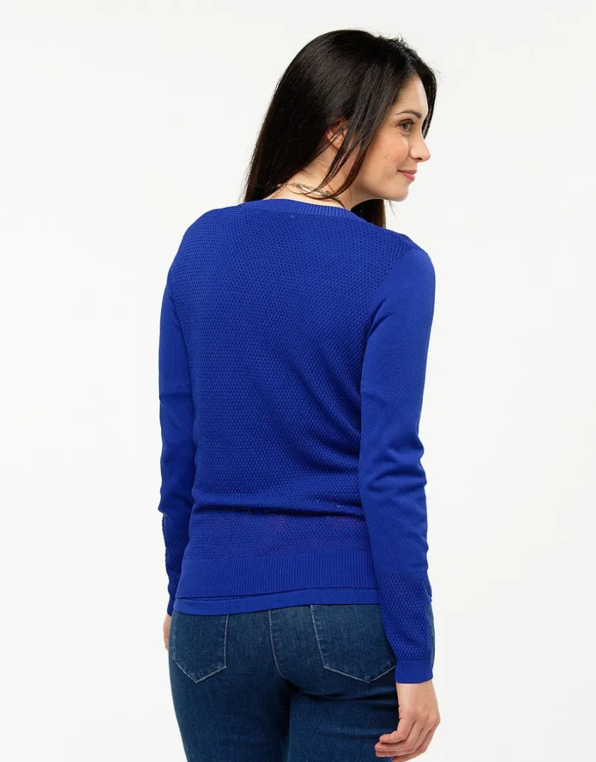 Clearance Gilet filet bleu roi Gilets|Maille