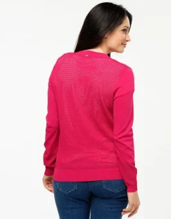 Best Gilet filet fuchsia Gilets|Maille