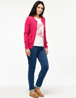 Best Gilet filet fuchsia Gilets|Maille