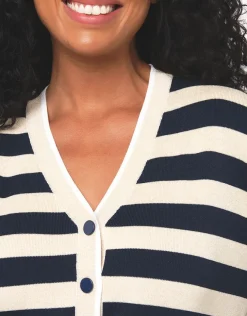 Sale Gilet irisé bleu beige Gilets|Maille