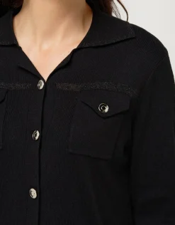 Discount Gilet irisé noir Gilets|Maille