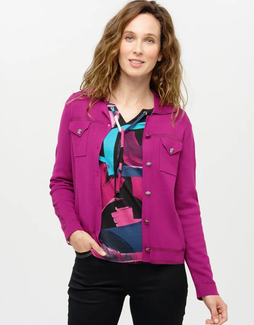 Discount Gilet irisé prune Gilets|Maille