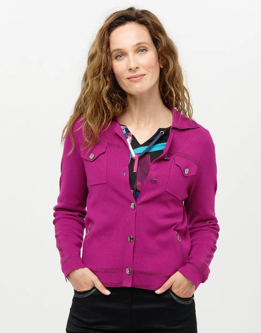 Discount Gilet irisé prune Gilets|Maille