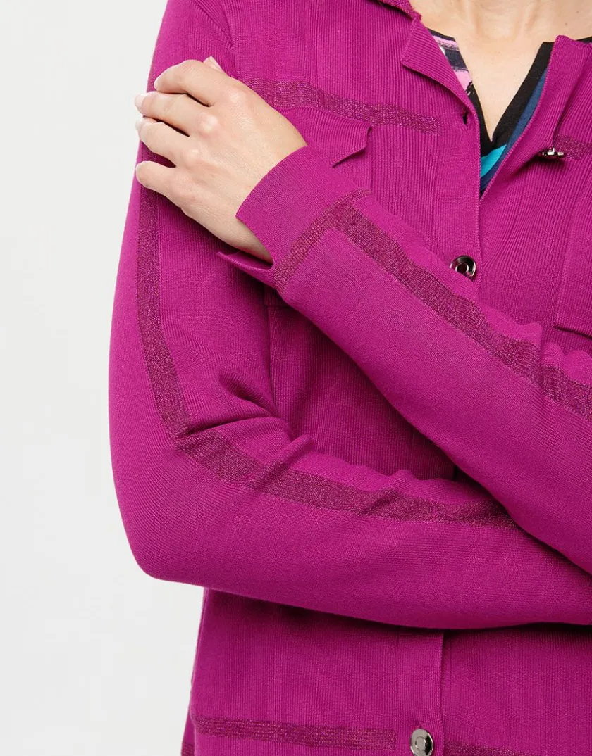 Discount Gilet irisé prune Gilets|Maille