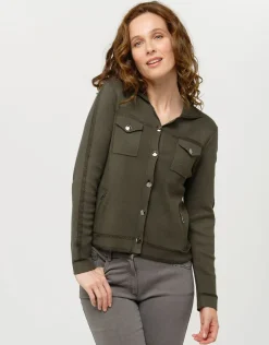 Online Gilet irisé vert kaki Gilets|Maille