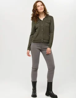 Online Gilet irisé vert kaki Gilets|Maille