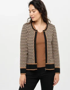 Sale Gilet Jacquard beige Gilets|Maille